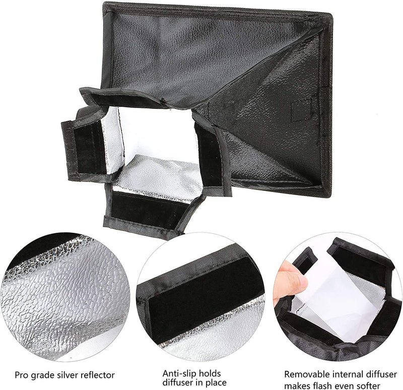 [AUSTRALIA] - waka Flash Diffuser Light Softbox, [2 Pack] Speedlight Softbox Collapsible with Storage Pouch - 8" Octagon Softbox + 8"x6" for Canon, Yongnuo and Nikon Speedlight 