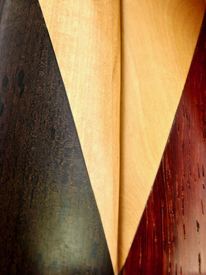 Pea Patch Minstrel-style Laminated “Tri-tone” Ebony-Boxwood-Padauk Bones (Wide) Wide