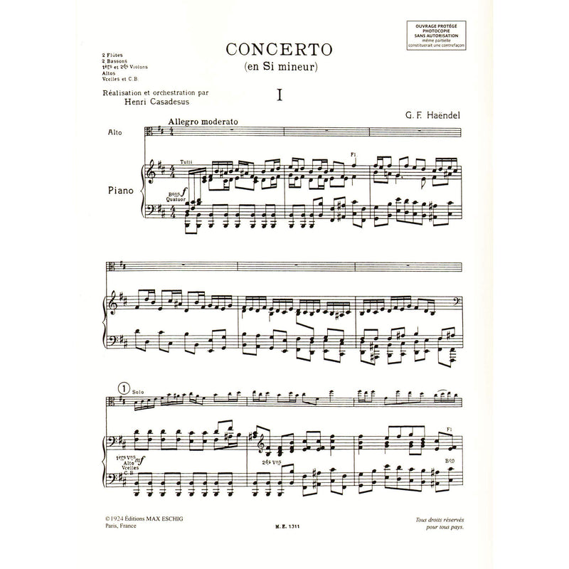 Handel-Casadesus: Viola Concerto in B Minor