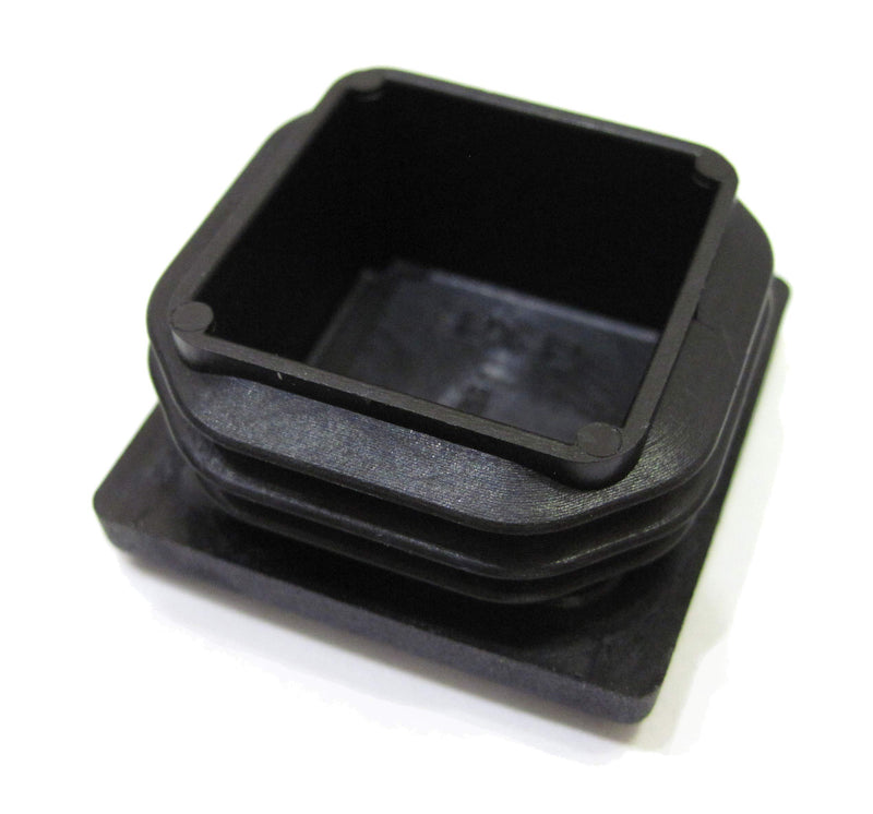 16pcs Pack: 1 1/4 Inch Square Black Plastic End Cap (for Hole Side Size from 1 to 1 3/16, Including 1 1/8 inches), Furniture Finishing Plug 16