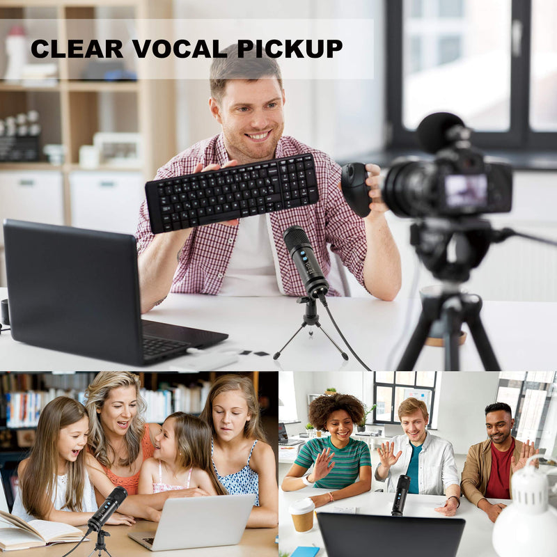 [AUSTRALIA] - Portable USB Microphone VIIART Professional Metal Recording Condenser Microphone for PC Recording, Voice Overs, Online Chatting, Gaming, YouTube Videos Compatible with Mac & Windows 