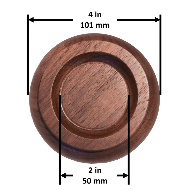 IBW Caster Cups for Furniture, Grand and Upright Piano, Set of 4, Each Cup is Solid Black Walnut, Non-Slip, Anti-Noise Foam, Comes With Microfiber Cleaning Cloth