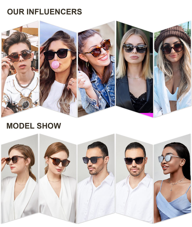 SOJOS Classic Square Polarized Sunglasses for Women UV400 Sun Glasses SJ2050 Amber Tortoise/Brown