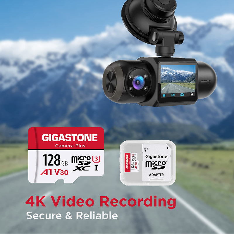 Gigastone 128GB 2-Pack Micro SD Card, Camera Plus, GoPro, Action Camera, Sports Camera, High Speed 100MB/s, 4K Video Recording, Micro SDXC UHS-I A1 V30 U3 Class 10 128GB Camera Plus 2-Pack