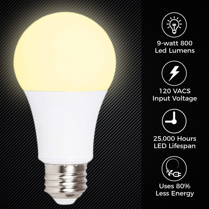Ciata Lighting LED Smart Emergency Light Bulb with Rechargeable Battery Back-up - Intelligent Lighting, Lasts 3-4 Hours During Power Outage - Extra Hook for Camping, Outdoor (4 Pack)