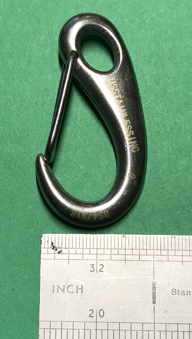 10 Pieces Stainless Steel 316 Spring Gate Snap Hook Clip 2" Marine Grade Lobster Claw