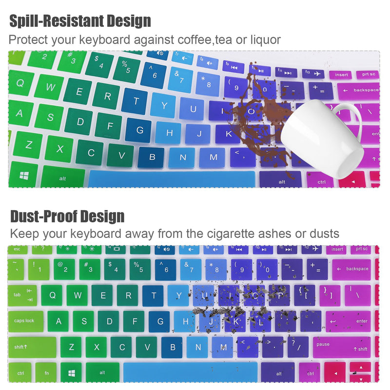 Keyboard Cover Compatible with HP Stream 14 Inch Laptop /2018 2017 HP Stream 14 Inch /14 Inch HP Pavilion 14-ab 14-ac 14-ad 14-al 14-an Series -Rainbow HP Steam 14 Series Rainbow-Stream 14