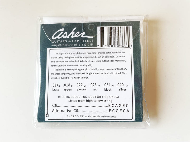 Asher Guitars C6 Hawaiian Tuning Electro Hawaiian ® Lap Steel Strings - Single Set