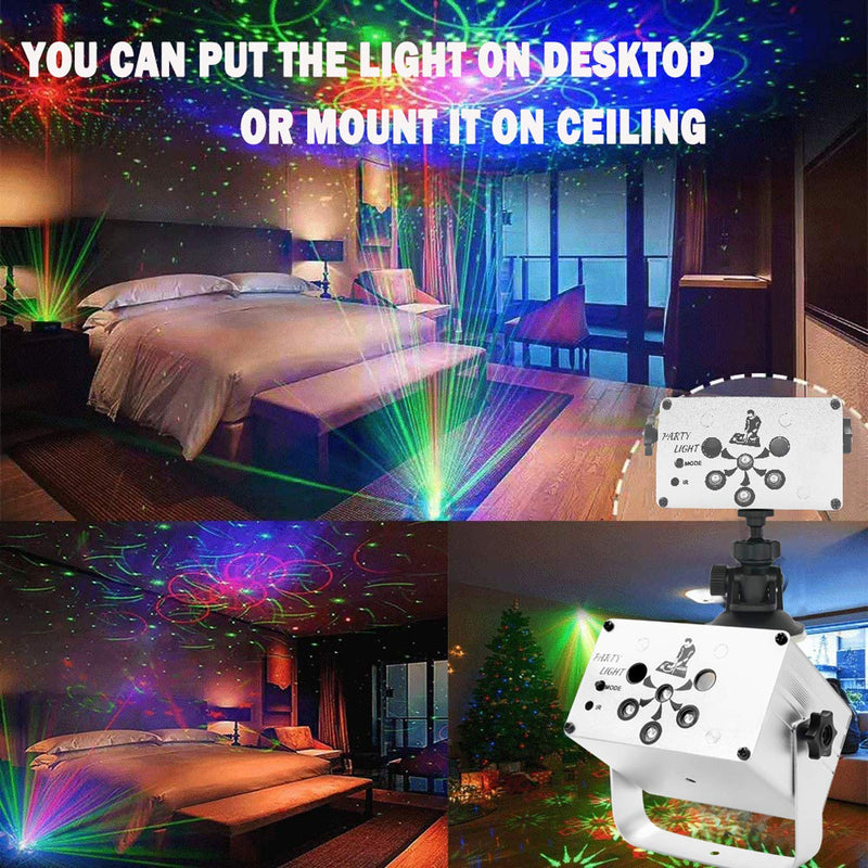 Dj Disco Lights, USB Party Stage Lights, 120 LED Patterns Sound Activated and Strobe Effects with Remote Control for kids Birthday, Family Gathering, Karaoke, Christmas, Wedding