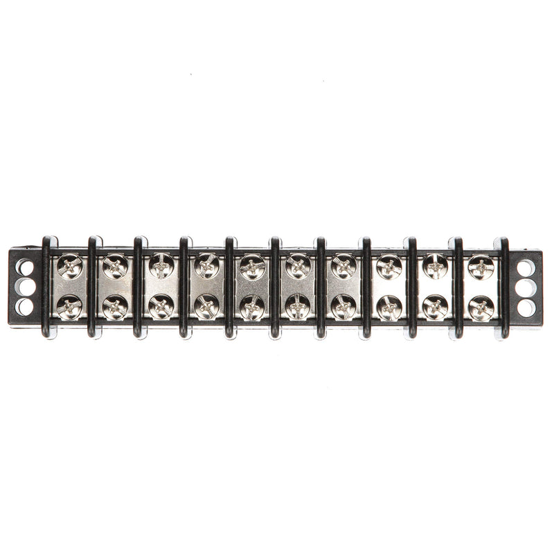 Seachoice Terminal Block, 10-Gang, Nickel Plated Brass Terminals