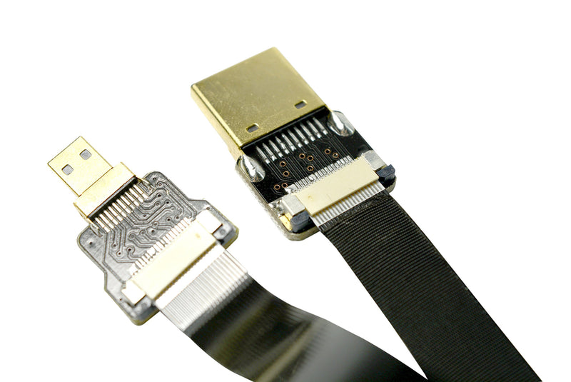 Slim Soft Micro HDMI Straight Male to Standard HDMI Normal HDMI Full HDMI Compatible with panasonic lumix GH4 GOPRO blackmagic BMPCC Sony Alpha Sony A5000 A6000 A7R A7S A6300 A6500 50CM Black