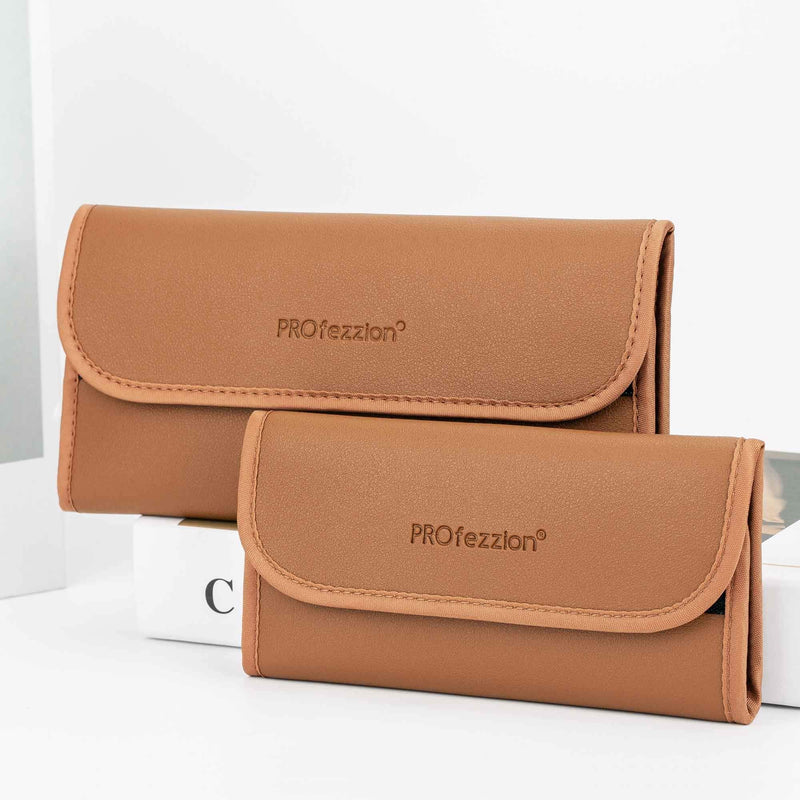 PROfezzion 4-Pocket Foldout Filter Pouch for 82mm Camera Lens Round Filter, Shock Resistant & Anti Scratch Photography Filter Case, Filter Carry Case with Microfiber Cleaning Cloth 4-Pocket for 82mm Lens Filter