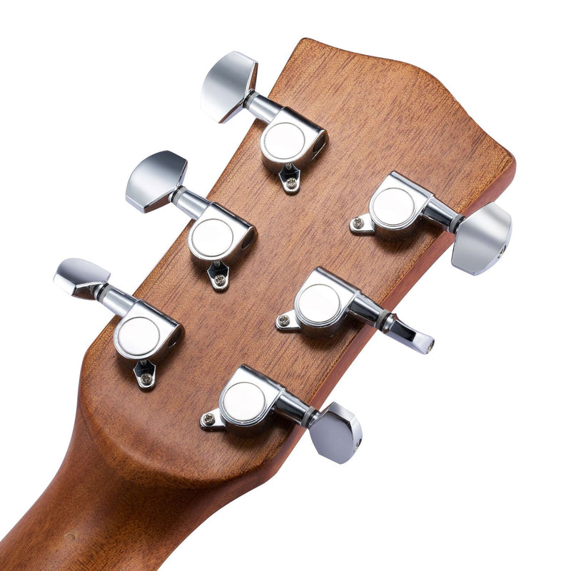 Canomo 6 Pieces Sealed Guitar String Tuning Pegs Keys 3 Left 3 Right Guitar Machine Heads Knobs With Strap Button Locks, Picks and Guitar String Winder for Electric or Acoustic Guitar (Silver) silver
