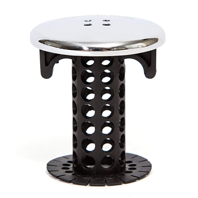 SinkShroom Chrome Edition Revolutionary Bathroom Sink Drain Protector Hair Catcher, Strainer, Snare, Black