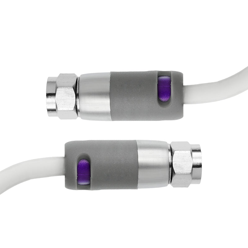 Mediabridge Coaxial Cable (1.5 Feet) with F-Male Connectors – Dual Shielded - Flex Series - Digital Audio/Video Cable - White - (Part# CJ01-MWF-N1) 1 FT