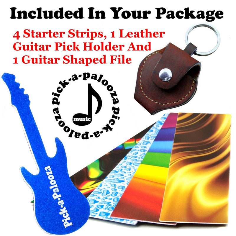 Pick-a-Palooza DIY Guitar Pick Punch with Leather Key Chain Pick Holder - Black