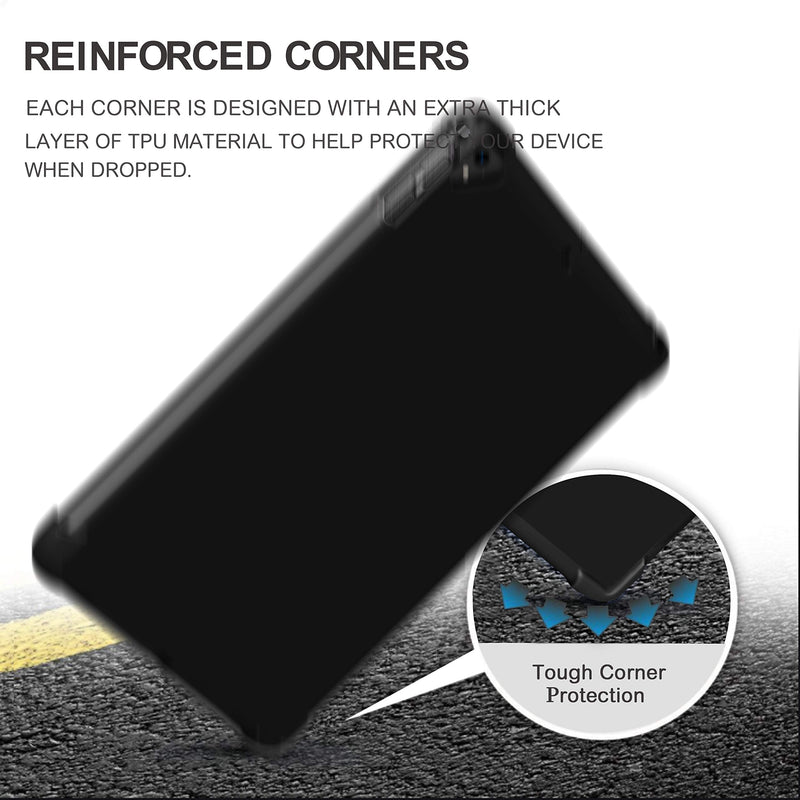 KIQ iPad 9.7 5th 6th Gen Case, TPU Skin Protection Anti Slip Lightweight Cover for Apple iPad 9.7 2017/2018 5th & 6th Generation [Black] TPU Black