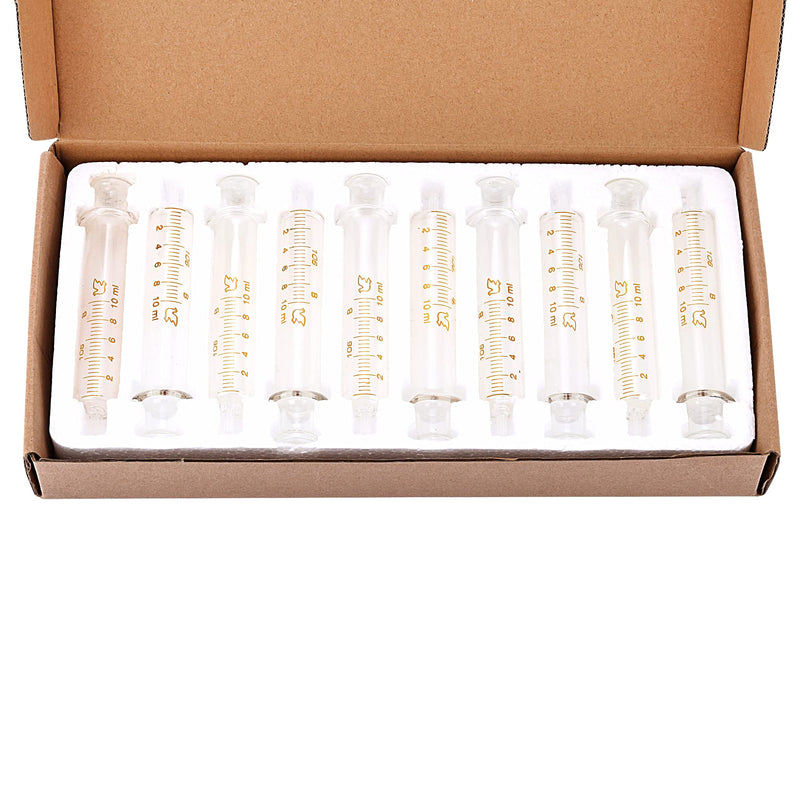 Jiaxix 10 Pack 10ml Glass Syringes With Caps 10ml-10Pack
