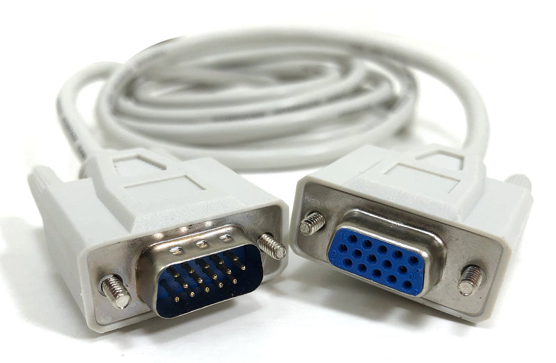 Micro Connectors, Inc. 6 feet HD15 Male to Female VGA 1024 x 768 Extension Cable (M05-110)