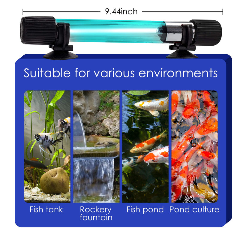 [AUSTRALIA] - Aquarium Clean Light，9W & 11W UV Sanitizer Aquarium Algae Bloom Clean Light with Timer,Submersible Waterproof Lamp for Fish Tank Pond，Water Clean Green Clear Waterproof Clean Lamp for Sump Swim Pool 11.0 Watts 