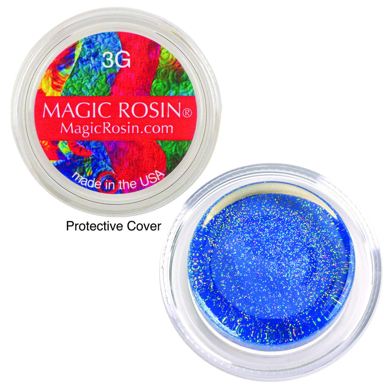 Magic Rosin - 3G Blue Sparkle - Premium Grade Instrument Rosins for Violin, Viola, and Cello Bows - Excellent Grip - Delivers a Clear, Complex Tone - Purified Transparent Pine Rosin - USA Made