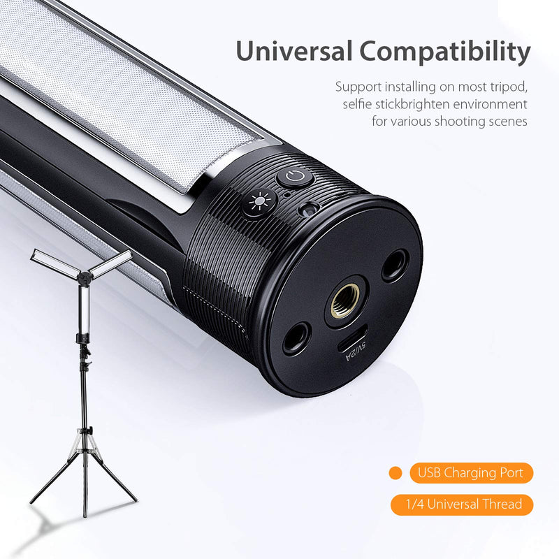 Andoer AB502 Portable Foldable LED Video Light Fill Light Photography Lamp 2800K-6500K 3 Colors 5 Gears Dimming Built-in Rechargeable Battery with Remote Control, for Video Recording Office