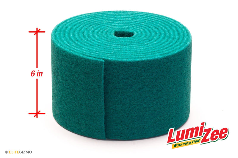 [AUSTRALIA] - Green Scrubbing Pad Roll 19ft Economy Size Medium Duty Abrasive Scrub Sponge scouring Pads 19ft x 6in x 0.3in (6m x 15cm x 8mm) Scrubby Tough Stains Cleaning Pans Dishes Stoves Bathroom Sinks Grills 