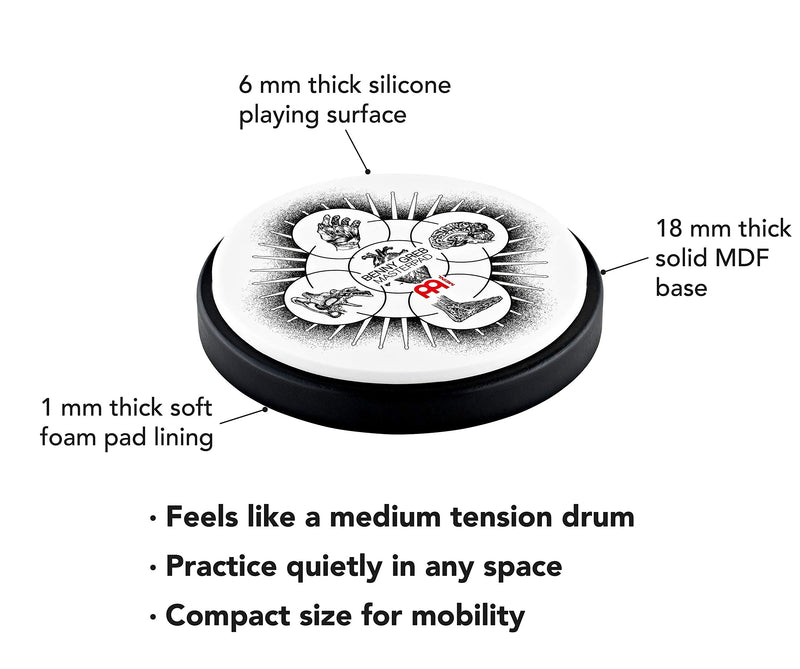 Meinl Cymbals 6" Drum Practice Pad, Benny Greb Signature Masterpad, Silicone — Medium Rebound and Controlled Volume for Speed, Power and Precision, 2-YEAR WARRANTY, MPP-6-BG