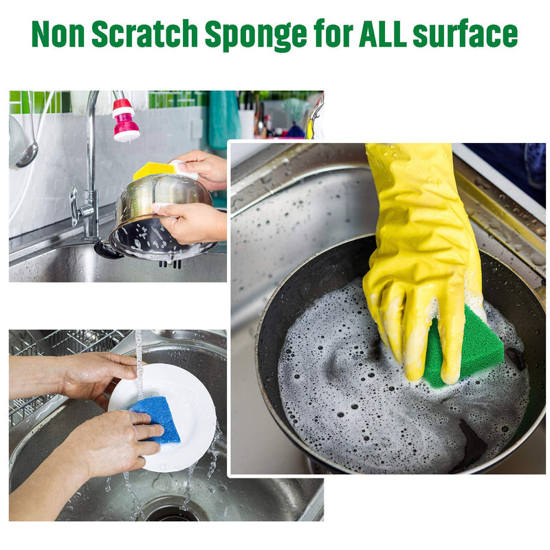 10 Pieces Silicone Scrubber Sponge Silicone Dish Sponge Reusable Kitchen Scrubbing Cleaning Sponge Soft Dish Scrubber for Dishes