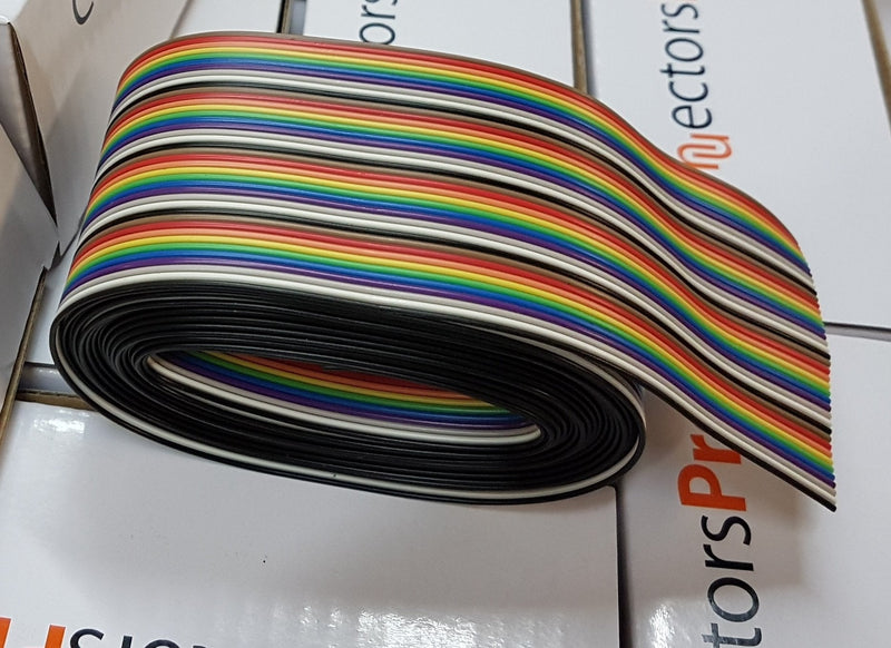 Pc Accessories - Connectors Pro IDC 40P 10 Feet Rainbow Color Flat Ribbon Cable for 2.54mm 0.1" Pitch Connectors (40P-10FT) 40P-10FT