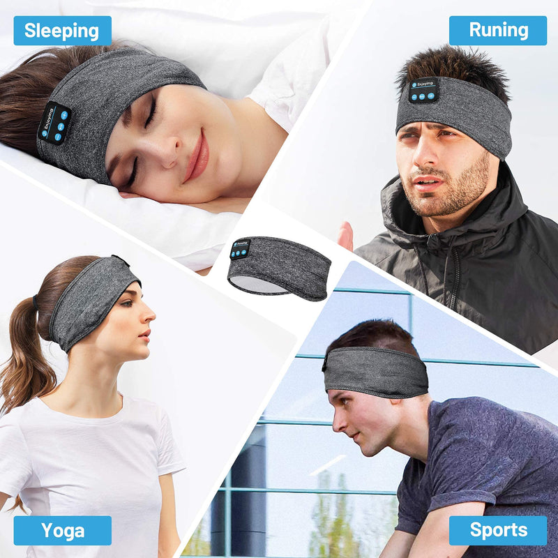Sleep Headphones Wireless, Perytong Bluetooth Sports Headband Headphones with Ultra-Thin HD Stereo Speakers Perfect for Sleeping,Workout,Jogging,Yoga,Insomnia, Air Travel, Meditation Grey