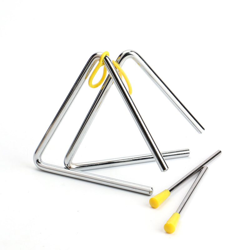 Foraineam 2 Pack 5 Inch Hand Percussion Instrument Triangles with Striker