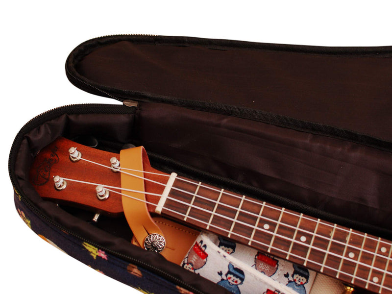 MUSIC FIRST Cute Cartoon Cotton Canvas"Little Fox" ukulele case ukulele bag ukulele cover, New Arrial, Original Design, Best Christmas Gift! (Fit for 21 inch Soprano Ukulele) Fit for 21 inch Soprano Ukulele