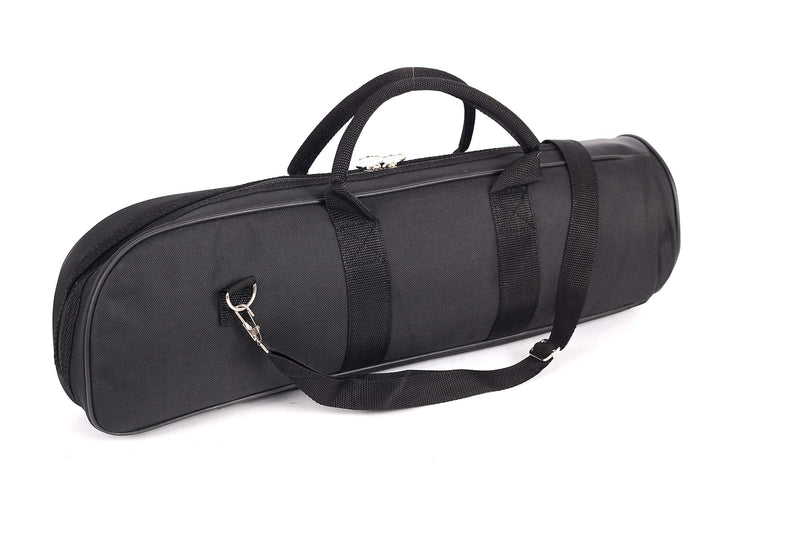 600D Water-resistant Oxford Cloth Senior Trumpet Gig Bag in Black with Double Zippers and Adjustable Shoulder Strap