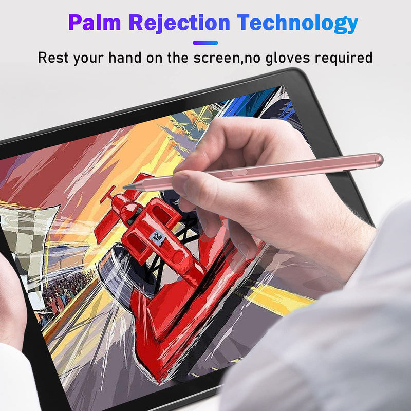 Stylus Pen for iPad Air 4th Generation, Pencil for 2018-2021 Apple iPad Pro 11/12.9", iPad 6th/7th/8th/9th Gen, iPad Mini 5th 6th Gen, iPad Air 3rd/4th Gen, Support Palm Rejection & Tilt (Pink) RoseGold