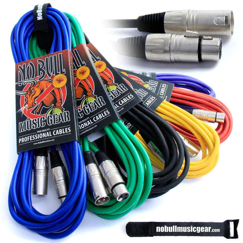 No Bull Music Gear' Premium XLR Cable (Green, 1m): Achieve a Clearer Audio Signal with a High Quality Balanced Male to Female Microphone Lead, plus Cable Tie