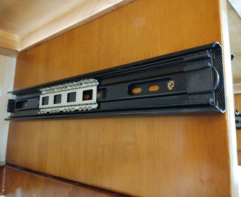 Btibpse Drawer Slide 10 Inch Ball Bearing Full Extension Slide Rail Black Pair