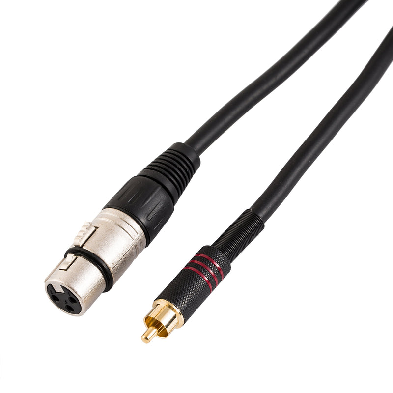Female XLR to Single RCA Gold Phono Plug Audio Lead/Signal/Patch Cable 3m