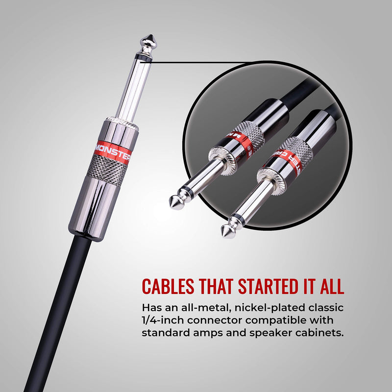 Monster Prolink Monster Classic Speaker Cable: Straight to Straight, 3 ft, Straight 1/4 Plugs 3 ft. - straight 1/4” plugs
