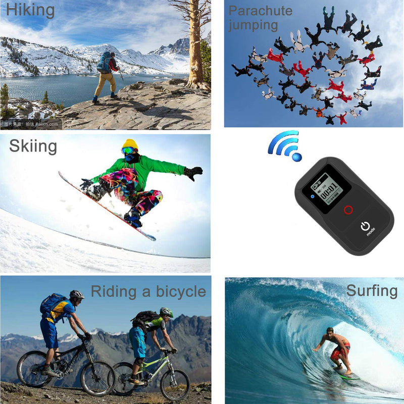 [AUSTRALIA] - Suptig Remote WiFi Remote Compatible for Gopro Hero 8 Hero 7 Black Hero 6 Hero 5 Hero 4 Hero Session Hero 3 Hero 3+ Hero +LCD Max Fusion Waterproof Wireless Remote WiFi Remote (Black) 