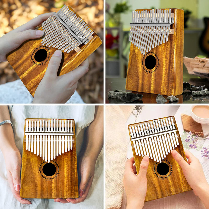 EASTROCK Kalimba Thumb Piano 17 Keys Portable Mbira Finger Piano with Study Instruction and Tune Hammer Kalimba Gifts for Kids Adults Beginners Professional (Acacia) Acacia
