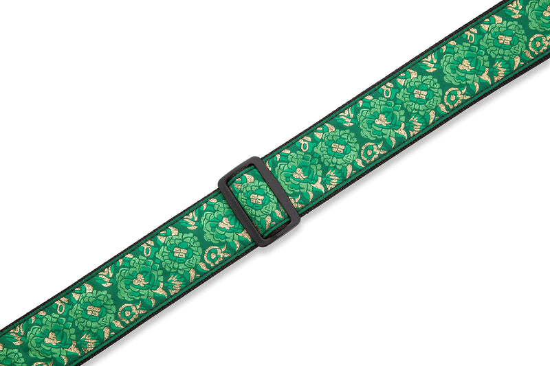 Levy's Leathers M8AS-GRN Asian Print Jacquard Weave Guitar Strap, Green