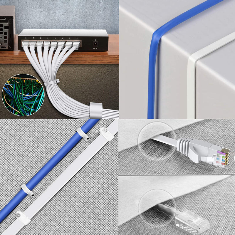 [AUSTRALIA] - BUSOHE Cat6 Ethernet Cable 25 FT White, Cat-6 Flat RJ45 Computer Internet LAN Network Ethernet Patch Cable Cord - 25 Feet 1Pack 25FT 