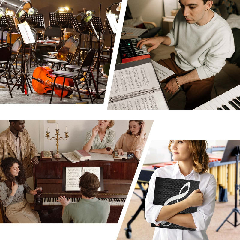 [AUSTRALIA] - Sheet Music Folder, Letter Size Music Binder, 80 Pages Capacity, Writable Choir Folder, Fit 8.5 x 11 Paper, Black 