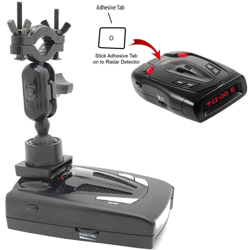 AccessoryBasics Universal Car Rear View Mirror Radar Detector Adhesive tab Mount for Radenso SP Pro Valentine One Whistler CR 65 70 75 80 85 90 XTR 130 RX Meter Cobra XRS ESR SPX ESD Radar Detector