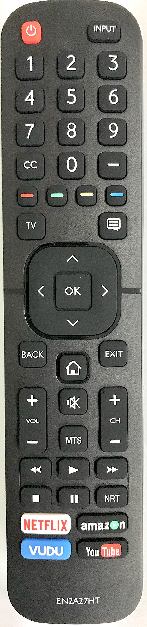 Smartby Remote Control Compatible with Hisense EN2A27HT Replacement for Hisense TV 43H6D 50H6D 55H6D 65H6D