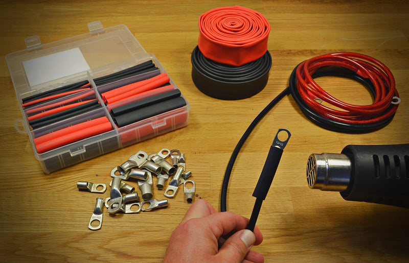 130 PC. Dual Wall Adhesive Marine Heat Shrink Kit - 3:1 Shrink Ratio - Red 3.5 Inch - Assortment - Red