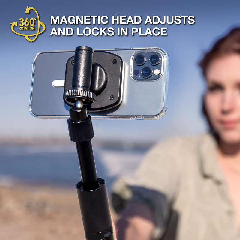Scosche MP2TR1-SP MagicMount Pro 2 Tripod/Selfie Stick Phone Mount with Adjustable Arm Tripod with Mount Black