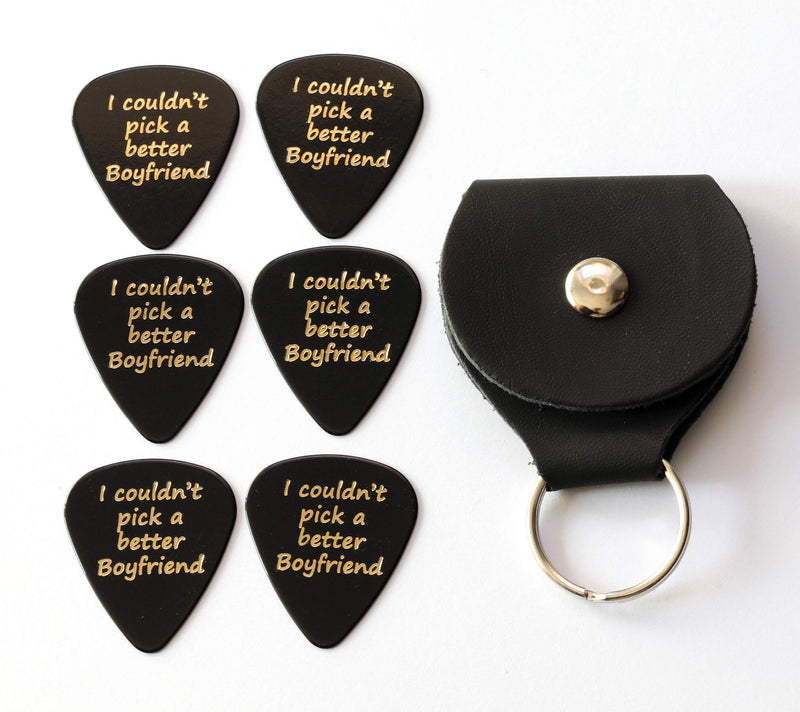 I couldn't pick a better Boyfriend 6 Guitar Picks With Leather Plectrum Holder Keyring