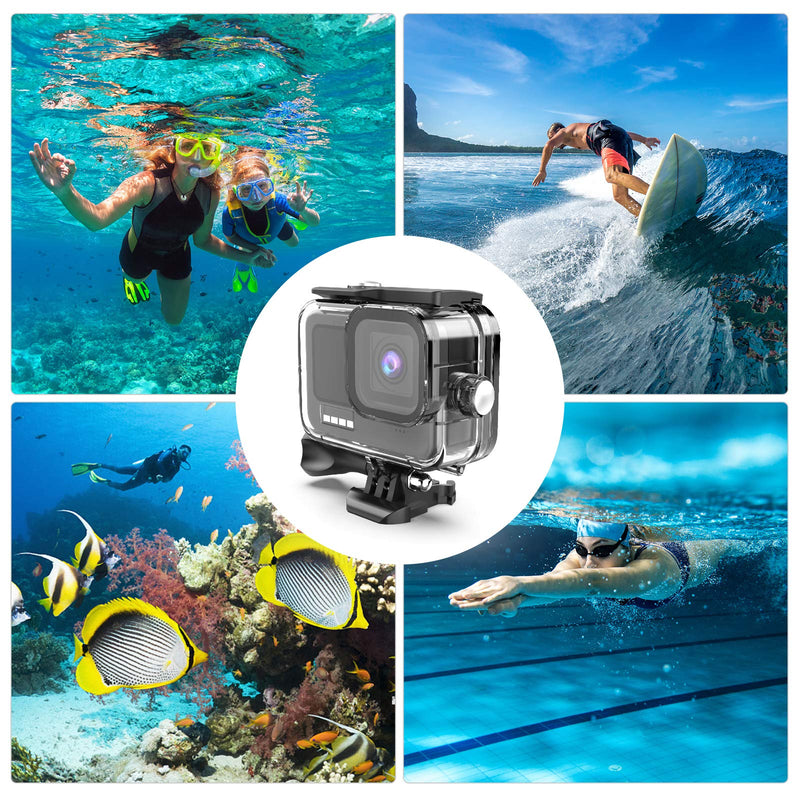 Kuptone Waterproof Case for GoPro Hero 10 /GoPro Hero 9 Black, 60M/196FT Underwater Protective Dive Housing Shell with Bracket Mount Accessories for Go Pro Hero10 /Go Pro Hero9 Action Camera Waterproof Case for hero 10/9